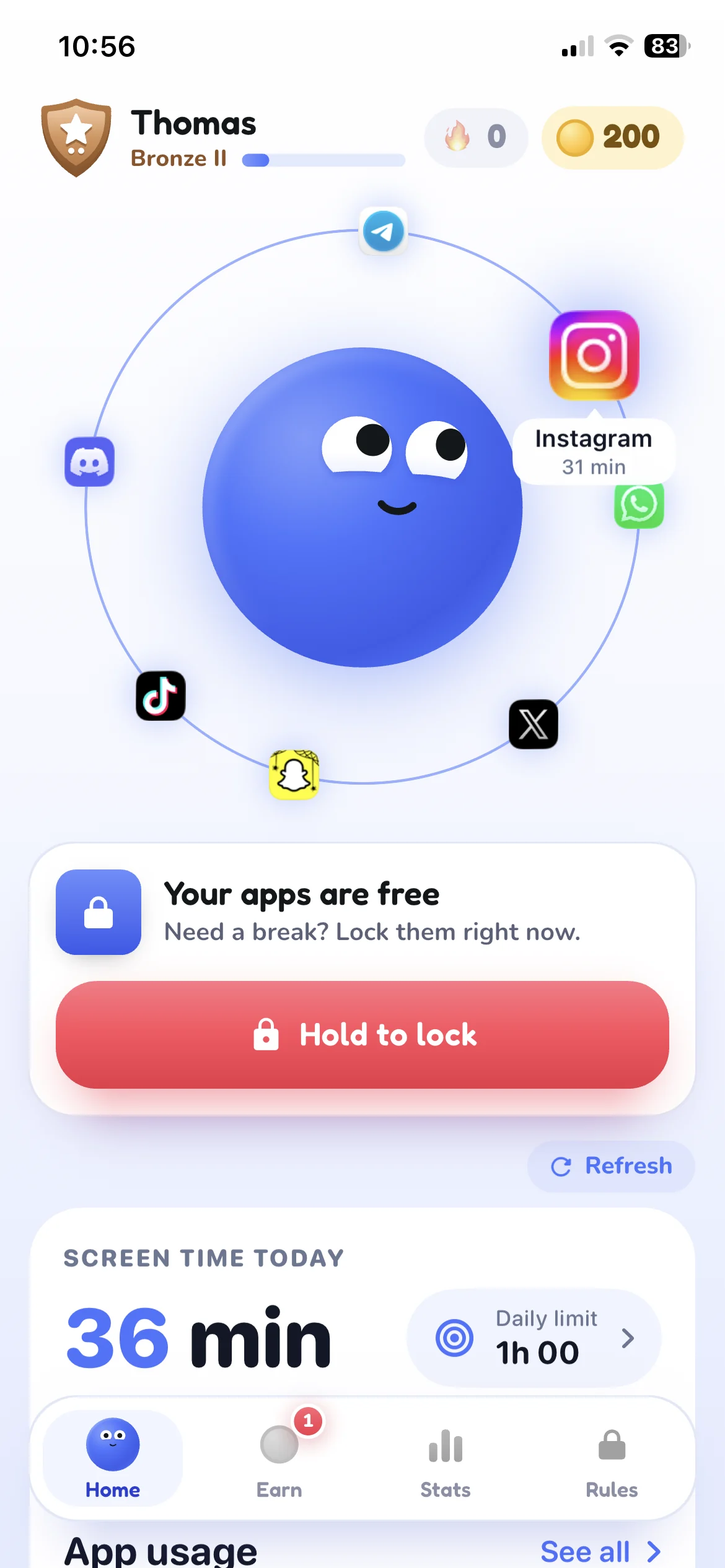 Your apps at a glance